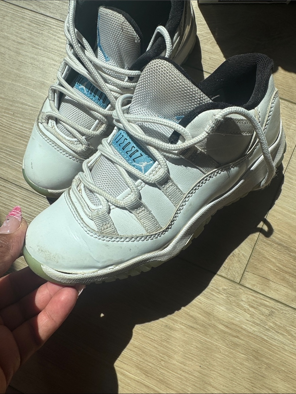 Kids White and Light Blue Athletic Sneakers - Brand: